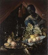 Juriaen van Streeck Still-life with peaches and a lemon painting
